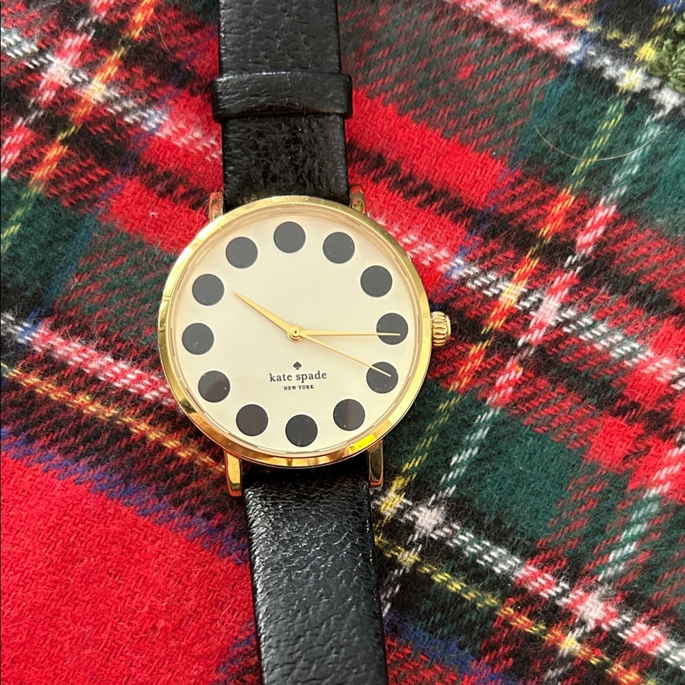 Kate Spade Gold Watch with Black Dots, needs battery